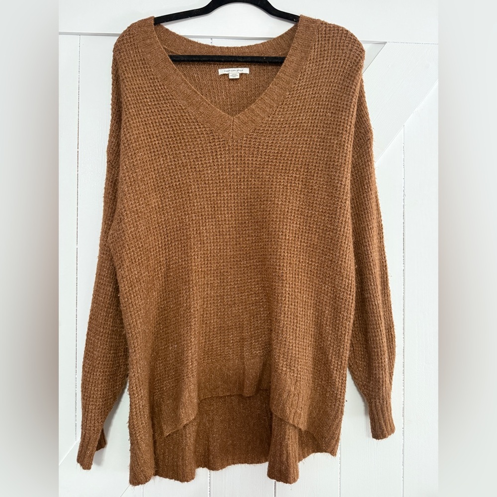American Eagle Brown/Copper V-Neck Sweater